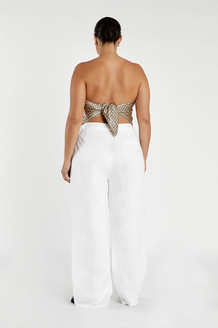 LOU SWIRL SATIN SCARF TOP