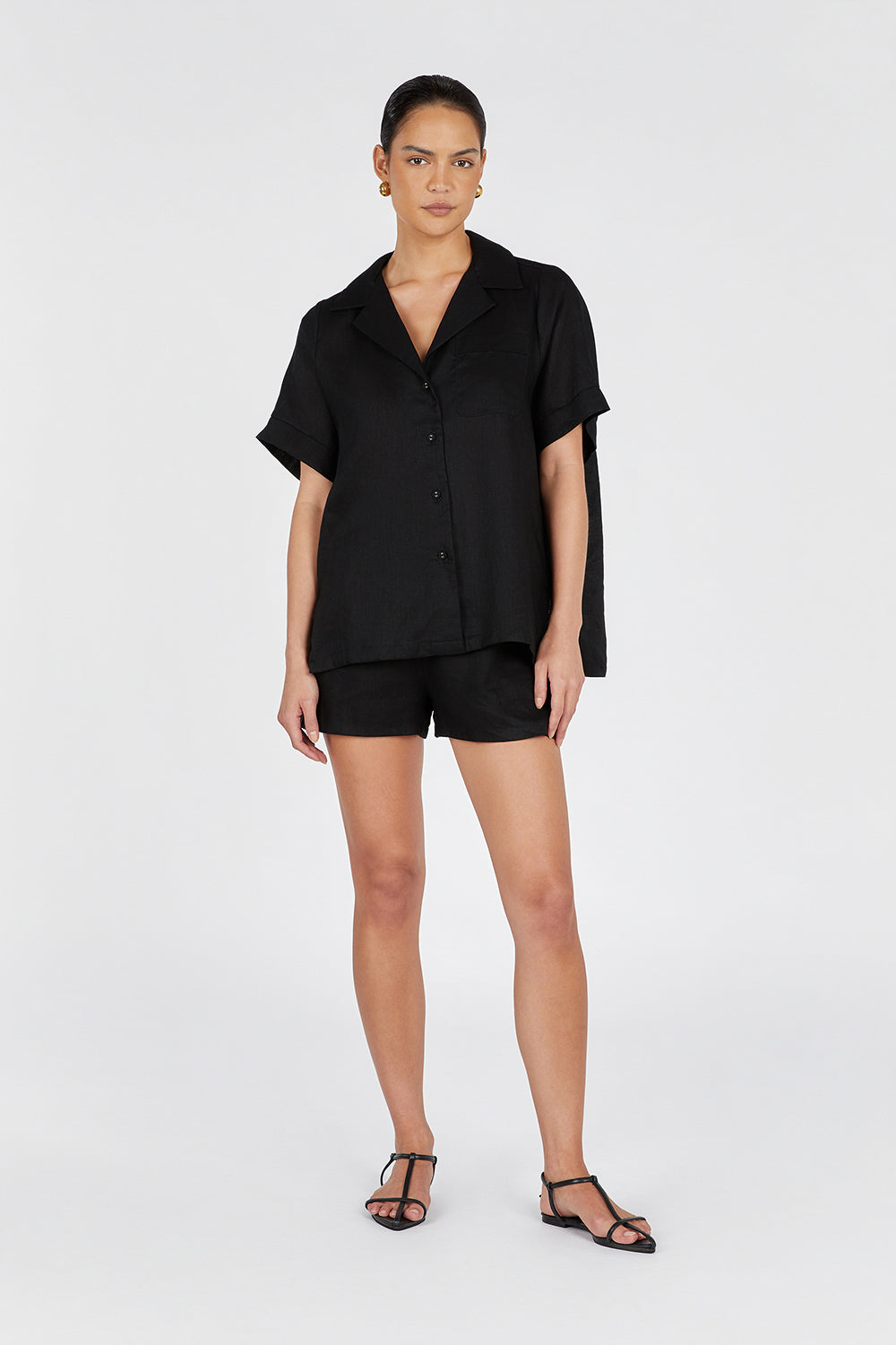 CAMPBELL BLACK LINEN SHIRT