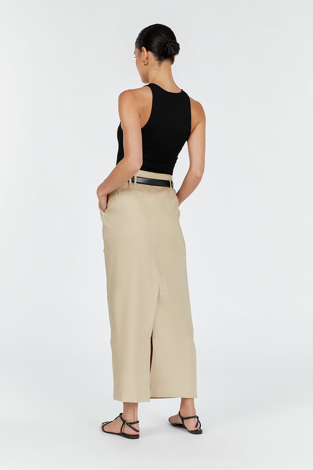 LUCCA SAND MIDI SKIRT