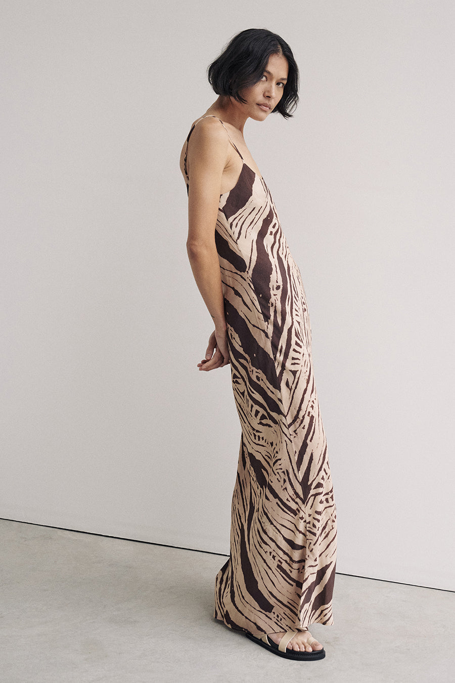QUINN SCOOP MAXI SLIP DRESS