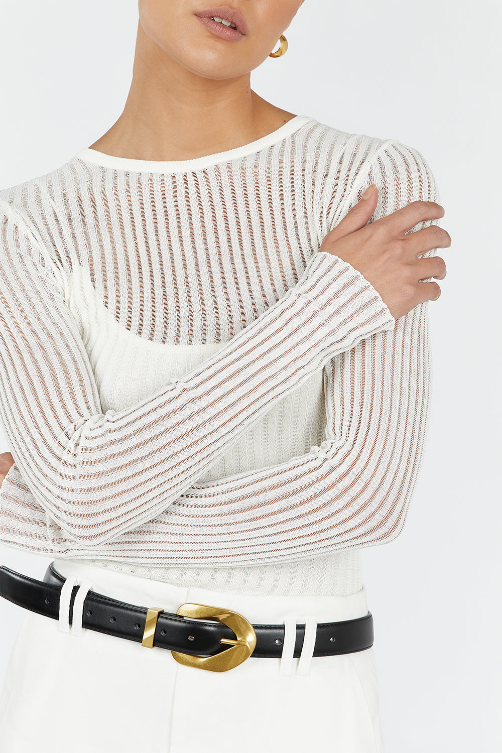 JOVIE OFF WHITE LONG SLEEVE TOP