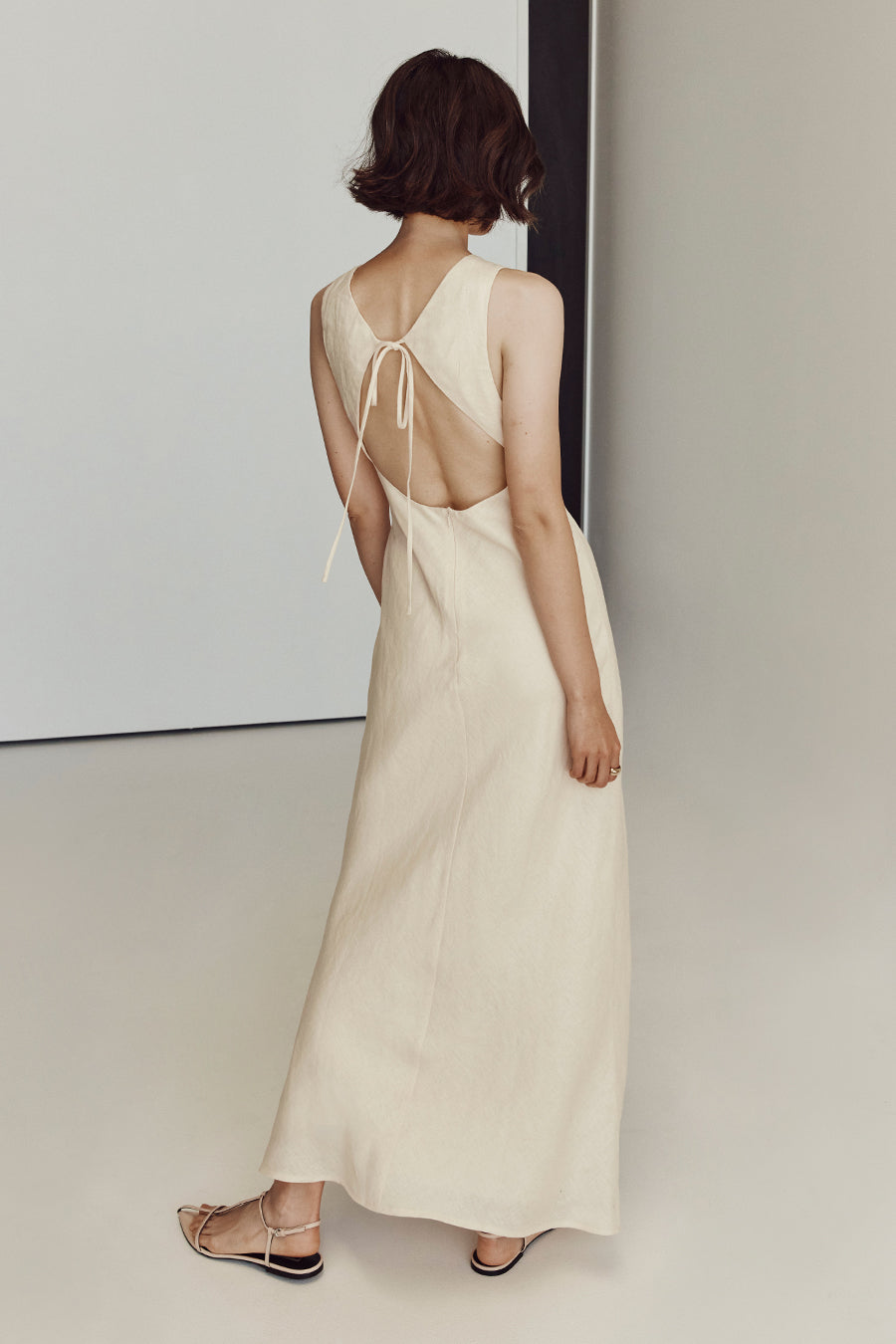 MERCURY BUTTERMILK LINEN MIDI DRESS