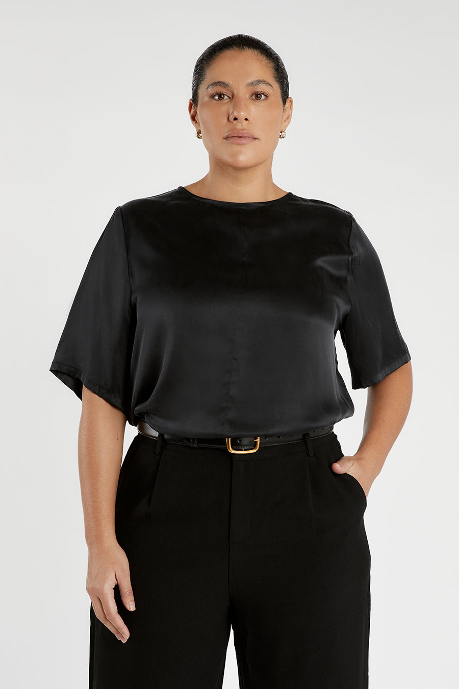 LAYLA  BLACK SILK TEE