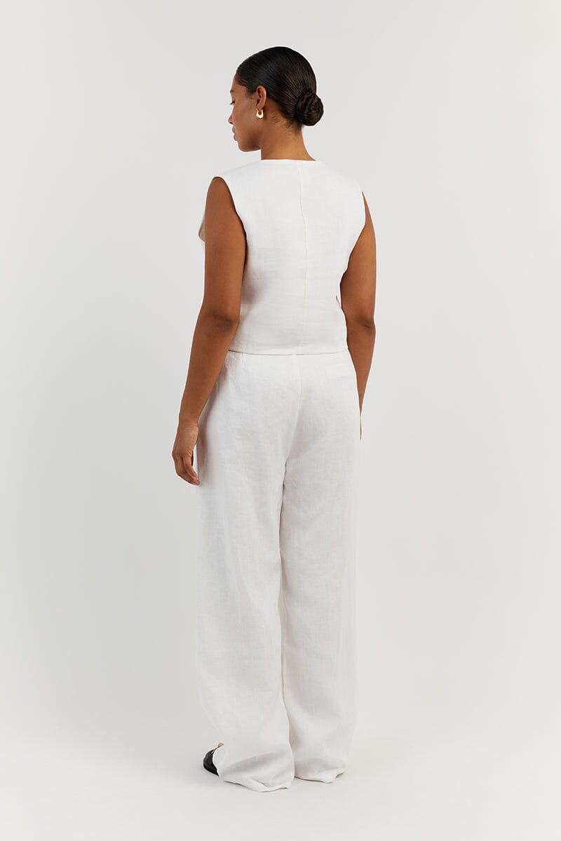 NORAH WHITE LINEN PANT
