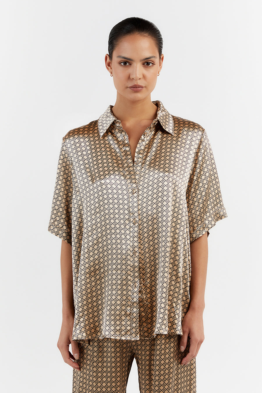 LOU SWIRL SATIN VACATION SHIRT