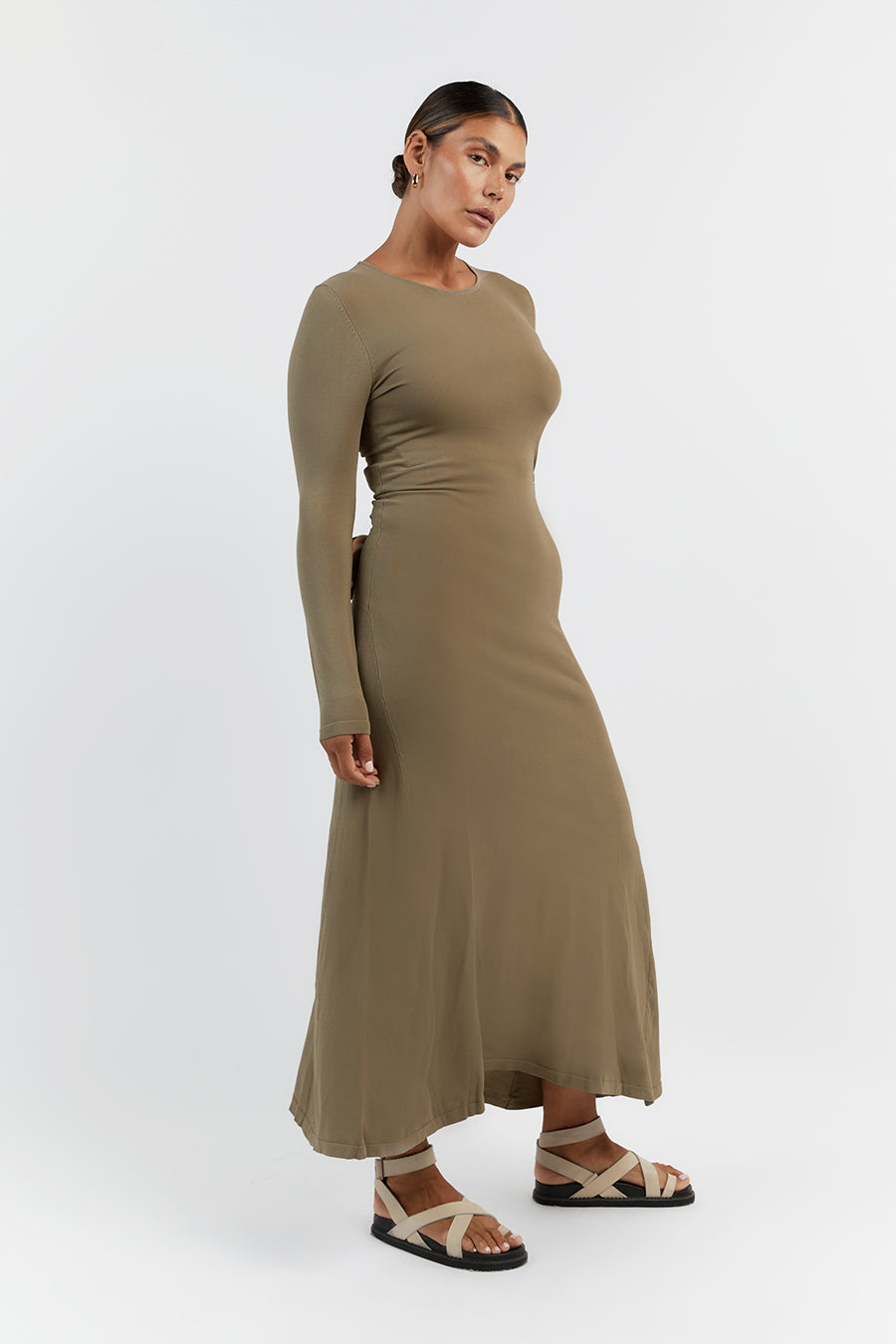 GRACE MOSS CREW CUT OUT MIDI