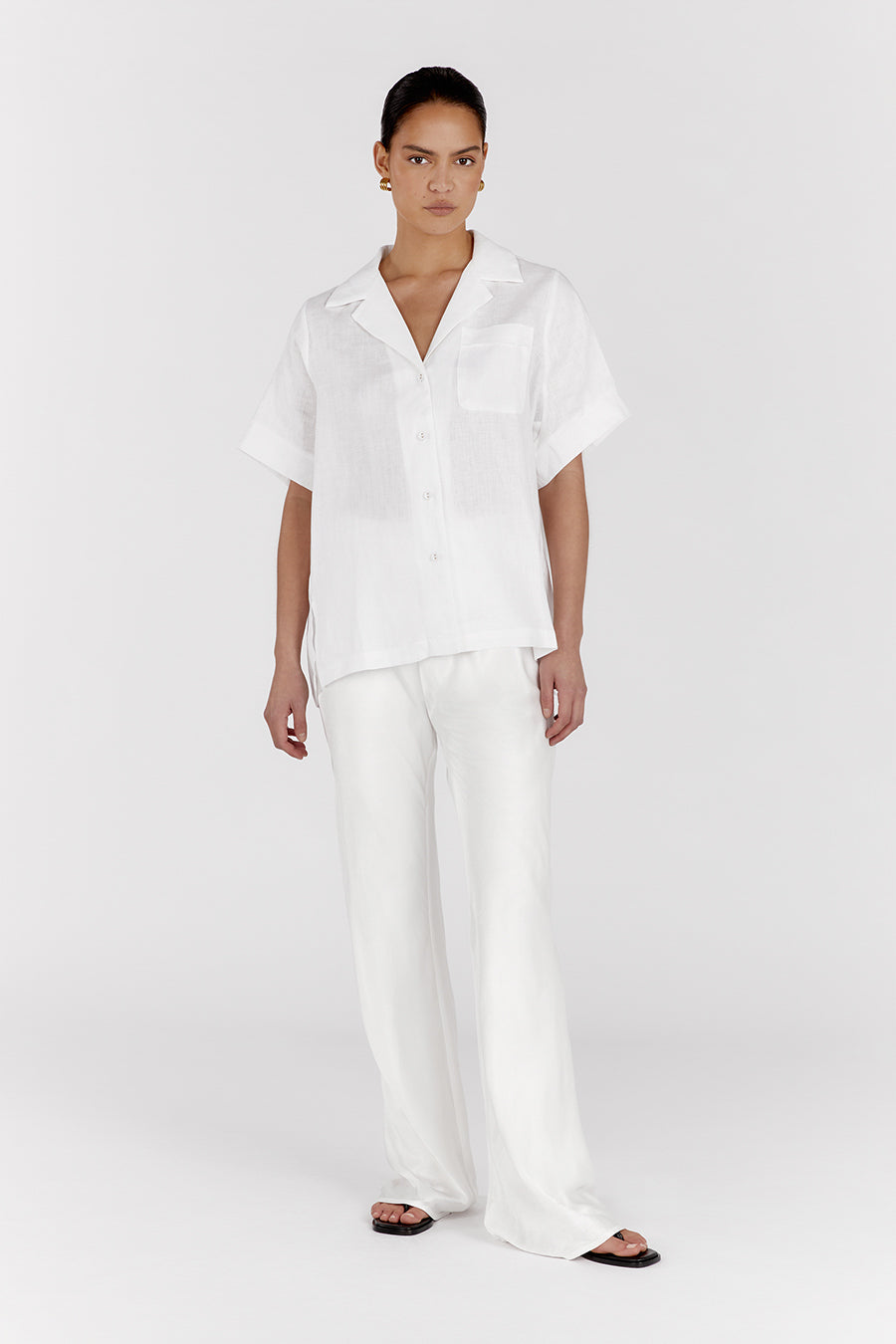 AISLE WHITE SATIN BIAS CUT PANT