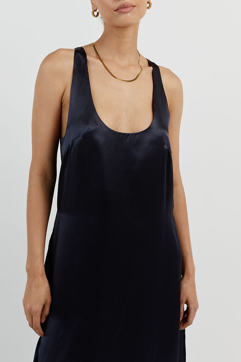 HARVEY INK SILK LONGLINE TUNIC TOP