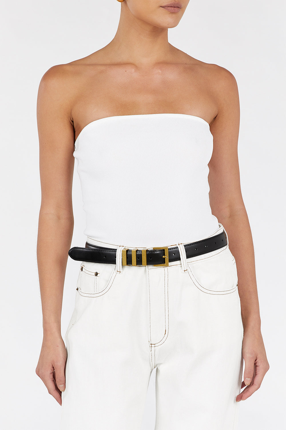 TOBIAS BLACK LEATHER BELT