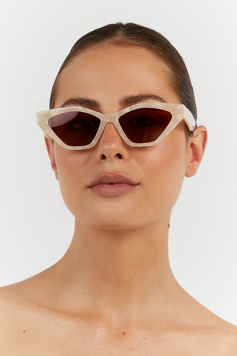 ARMS OF EVE JAGGER CREAM SUNGLASSES
