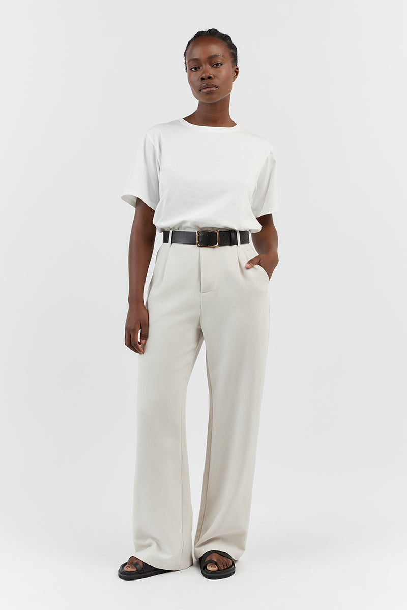 CHARLOTTE OFF WHITE CREW NECK TEE