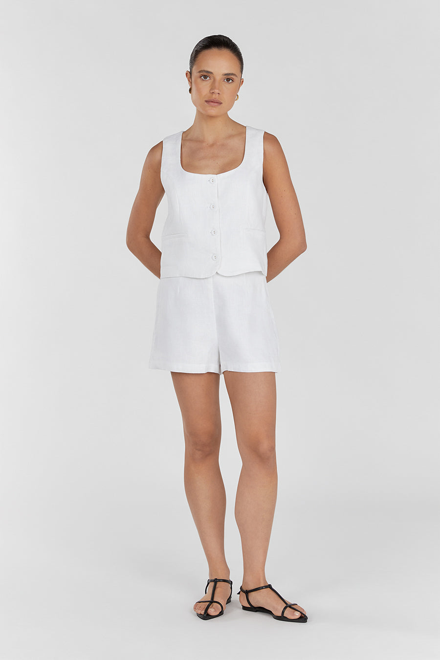 JESSIE WHITE LINEN SHORT