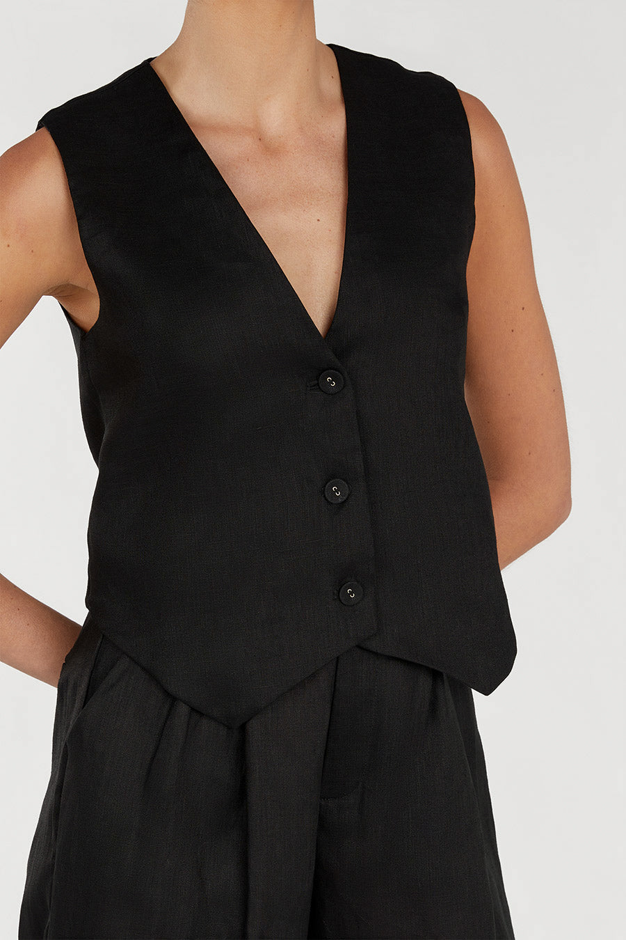 NORAH BLACK LINEN PANT