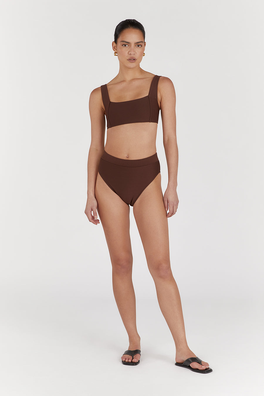 AMAYA CHOC RIB HIGH CUT BRIEF