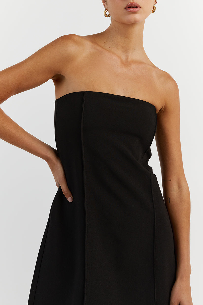 ROWAN BLACK STRAPLESS MINI DRESS