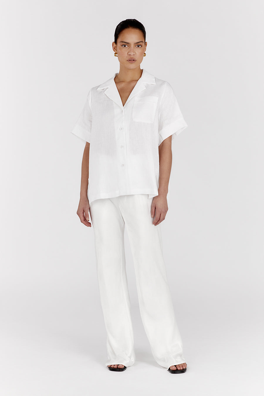AISLE WHITE SATIN BIAS CUT PANT
