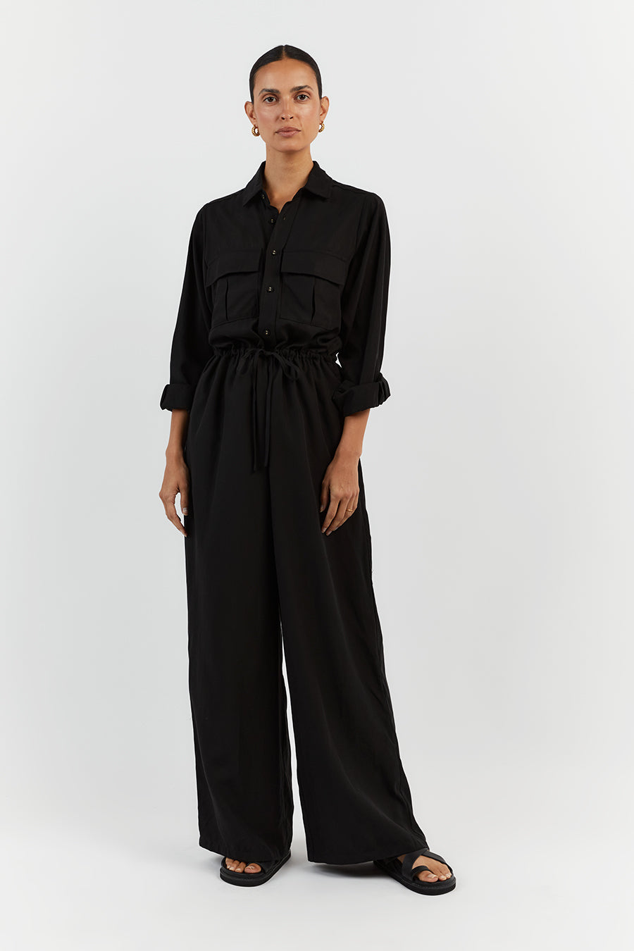LARS BLACK TENCEL JUMPSUIT