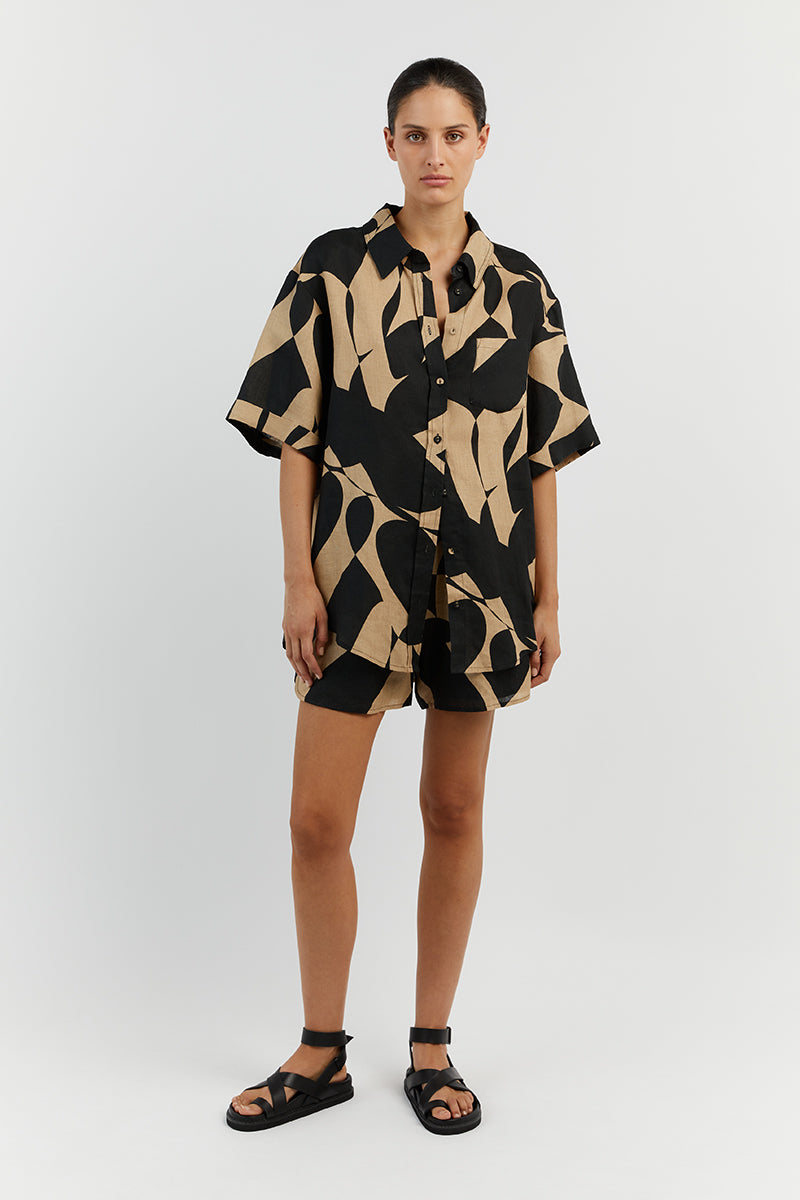 MAPLE CAMEL LINEN SHORT