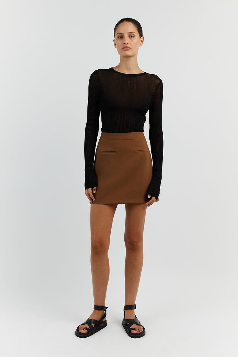 ROWAN CARAMEL MINI SKIRT