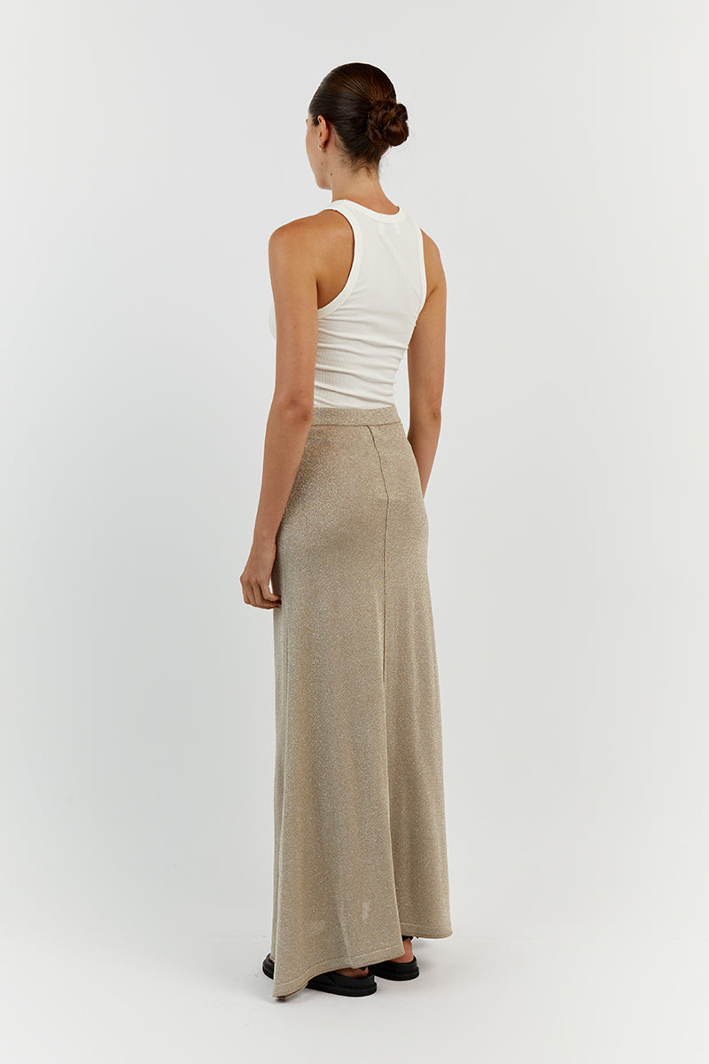 NICO GOLD MIDI SKIRT
