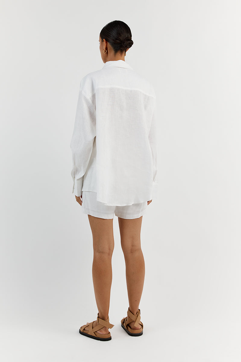 HAZEL WHITE LINEN SHIRT