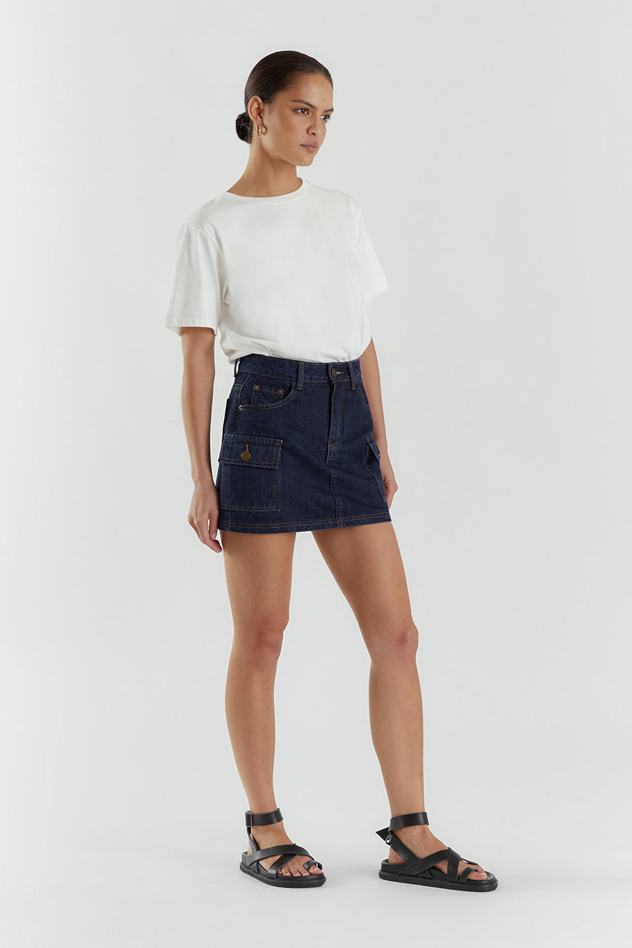FELIX INDIGO DENIM CARGO SKORT