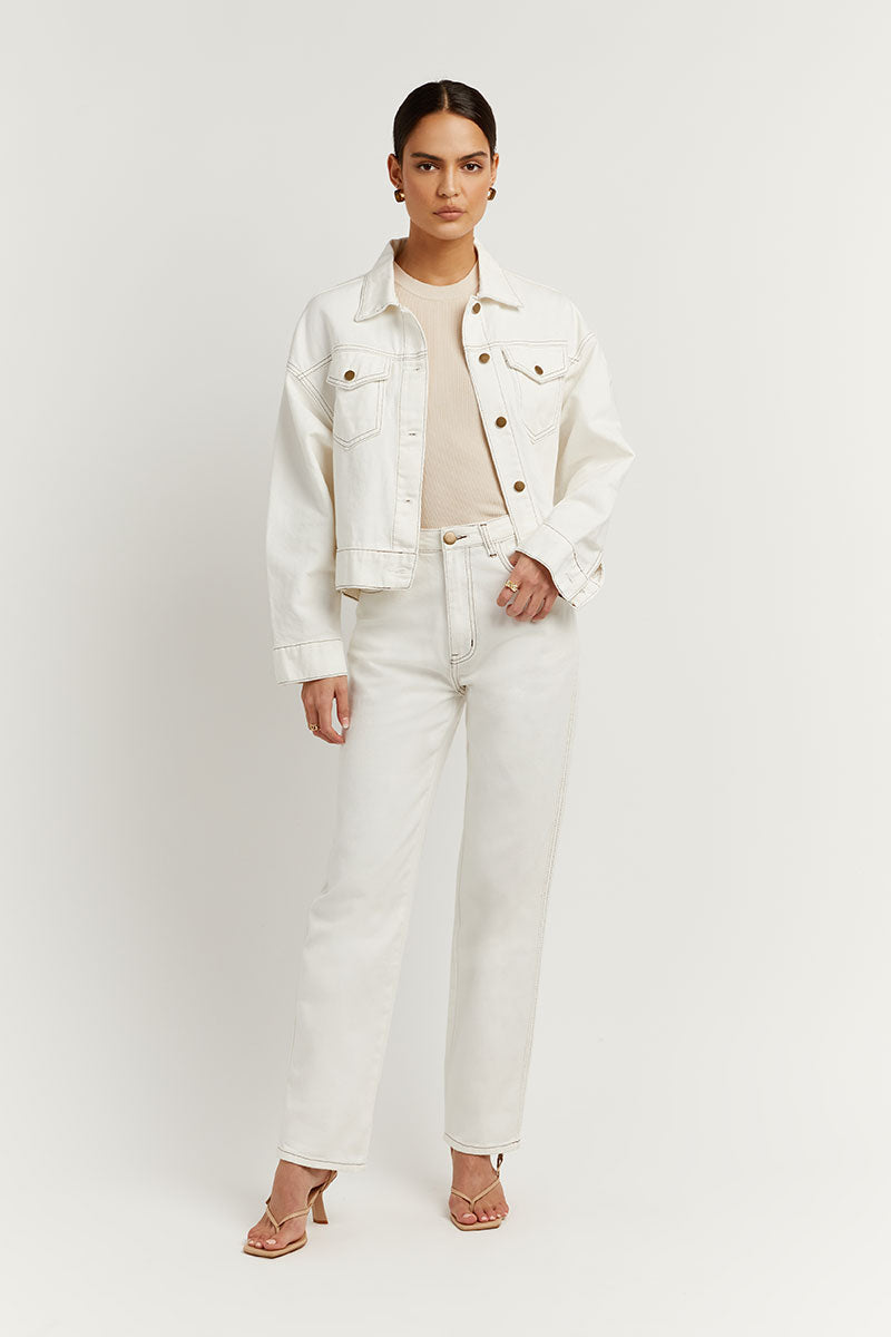 AGNES OFF WHITE STRAIGHT DENIM JEAN