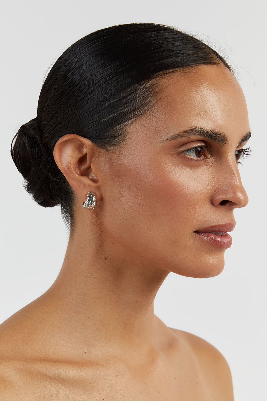LUV AJ MOLTEN MINI SILVER HOOPS