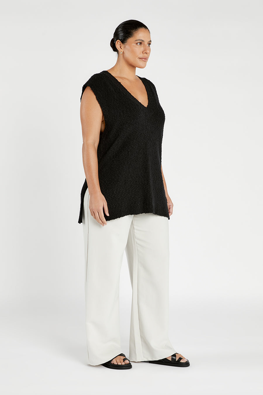 DAKOTA BLACK LONG LINE KNIT VEST