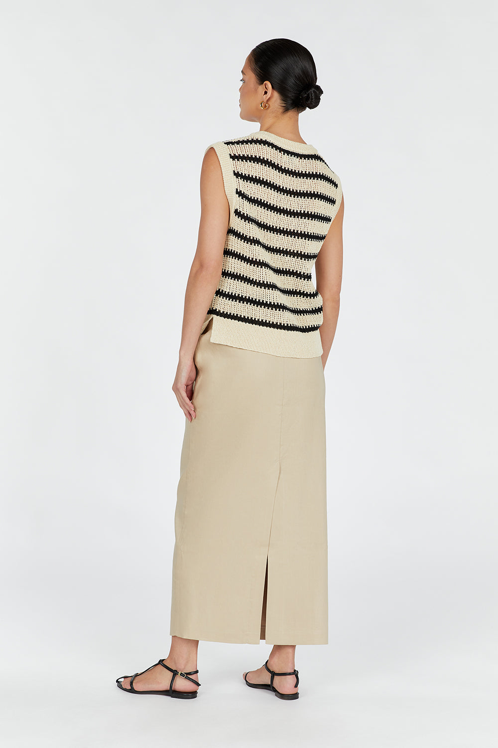 MARGOT WHEAT STRIPE KNIT TANK