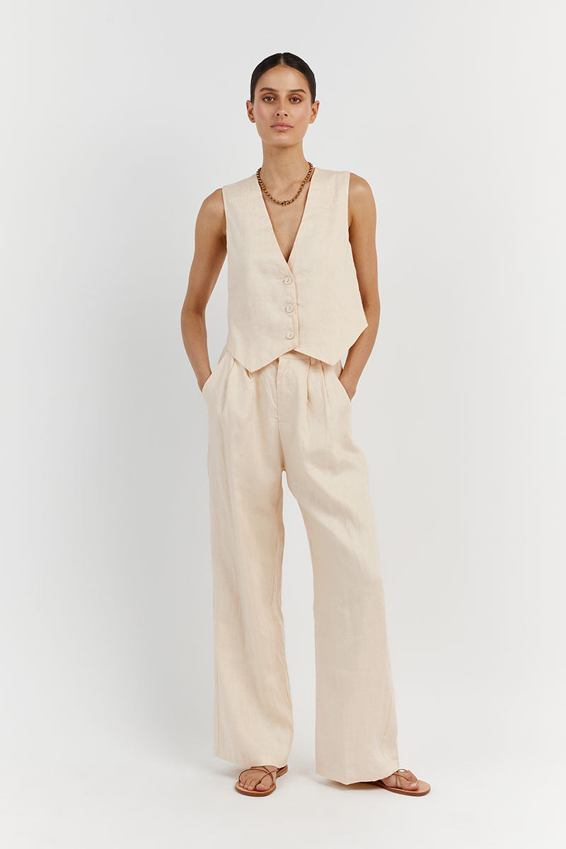 BANKS BUTTER LINEN VEST