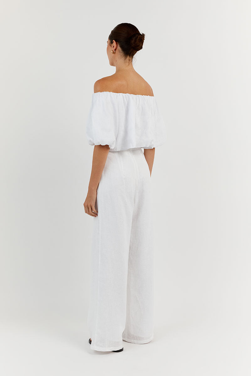 PENELOPE WHITE LINEN TOP