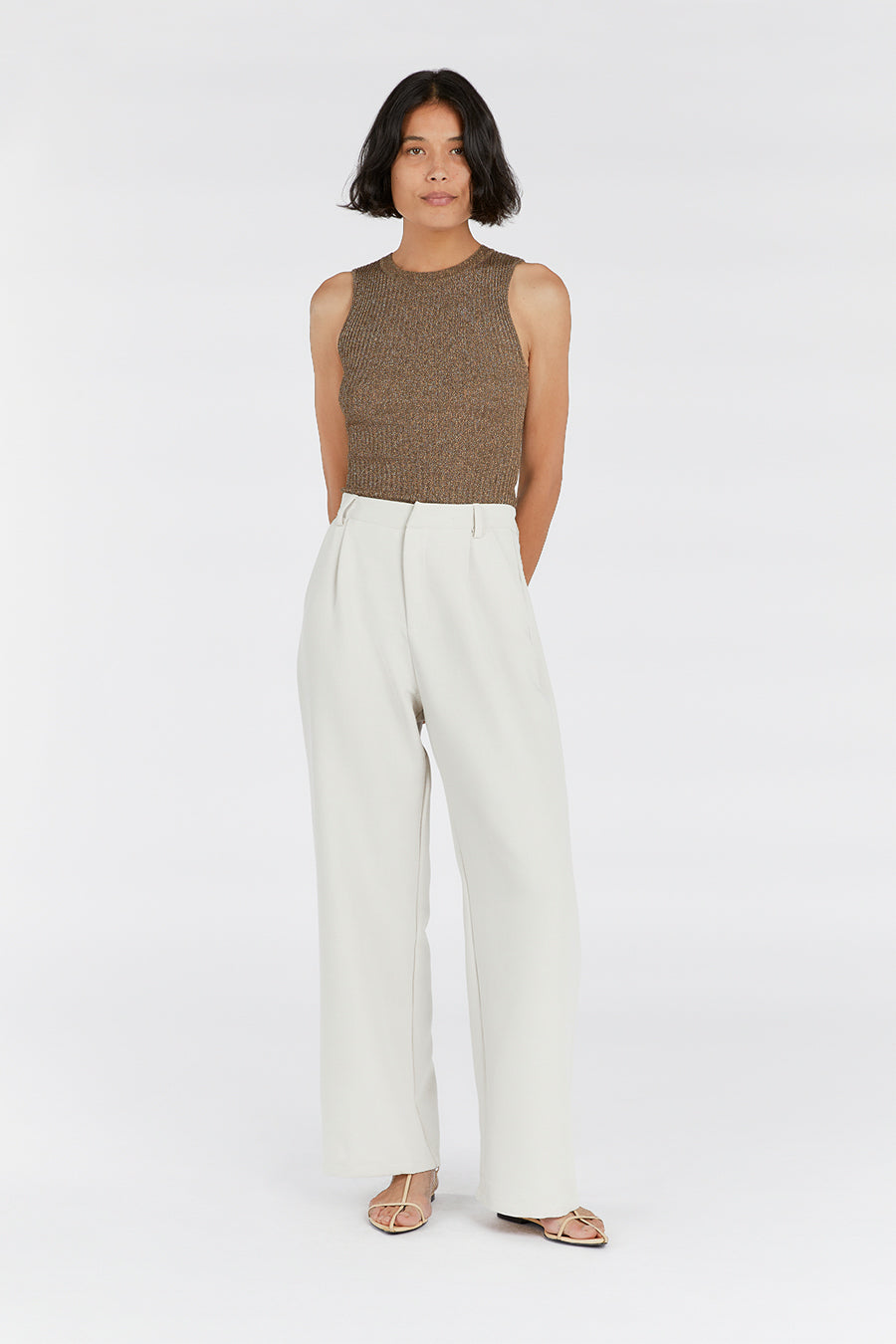 ZANTHE CHOC MARLE KNIT TOP