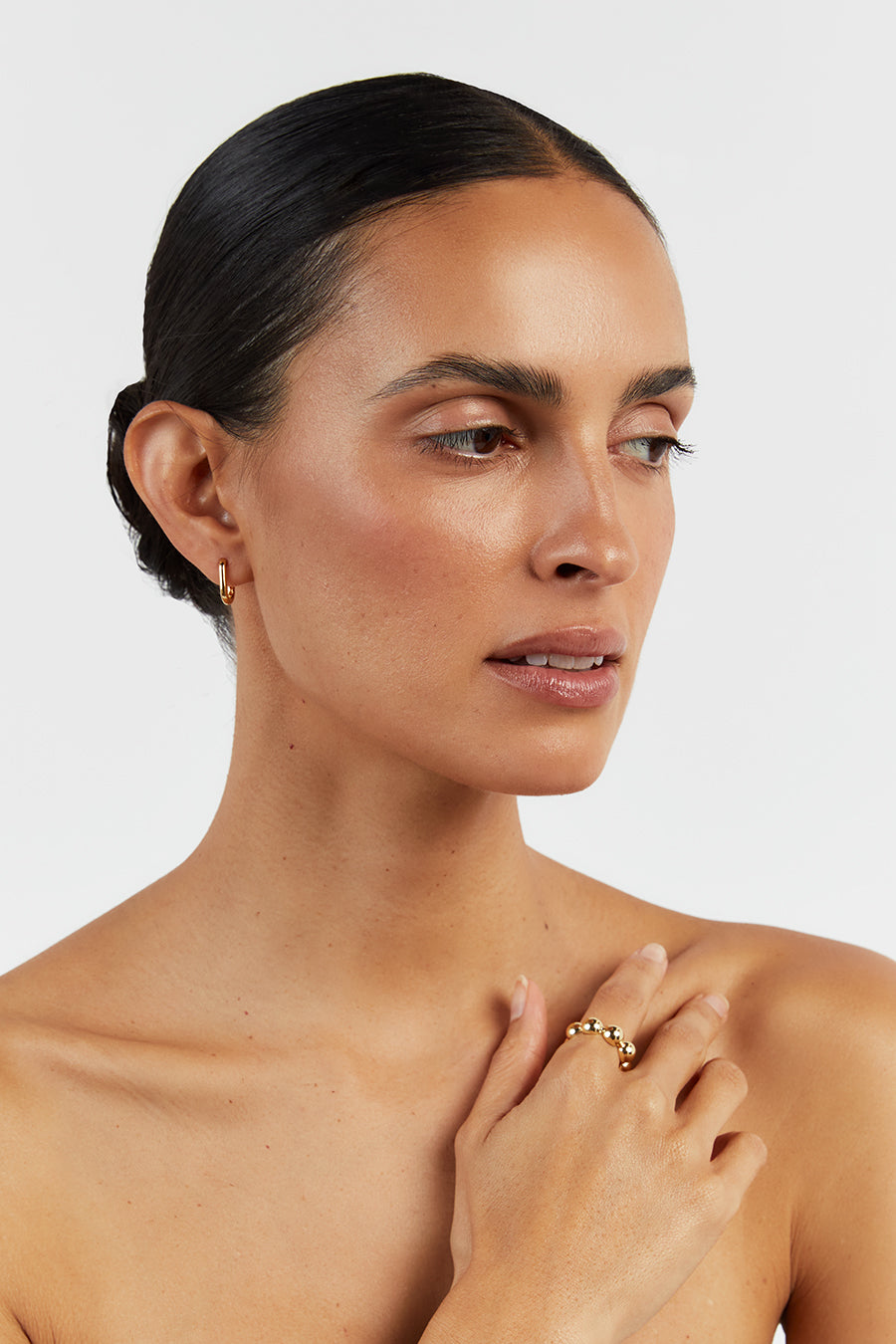 LUV AJ OVERSIZED BALL GOLD RING