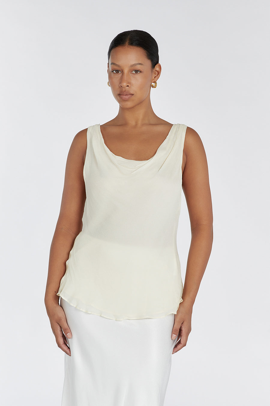 JOHNNY BUTTERMILK COWL NECK TOP