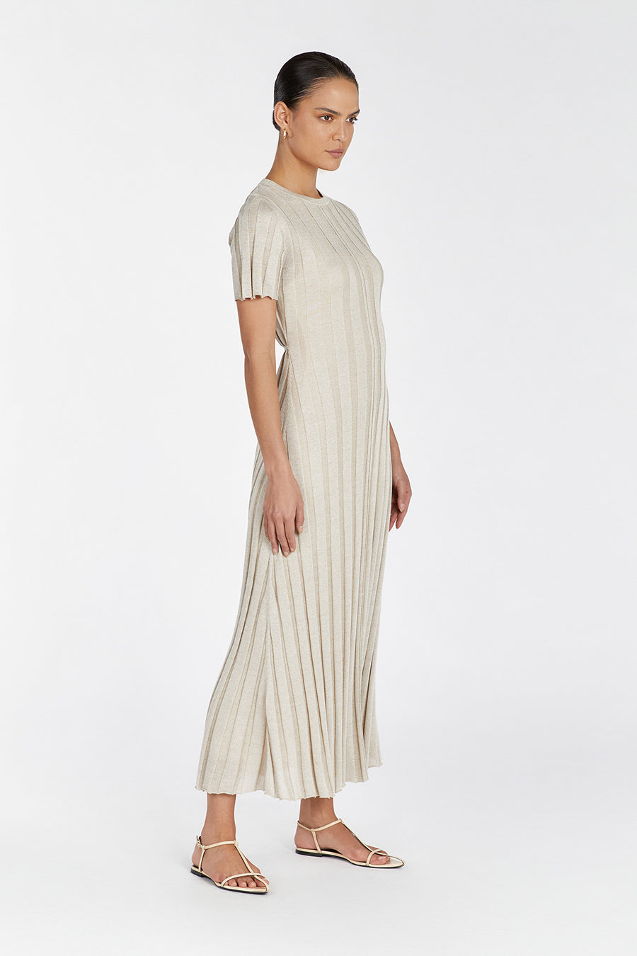 EDEN NATURAL SHORT SLEEVE MAXI DRESS