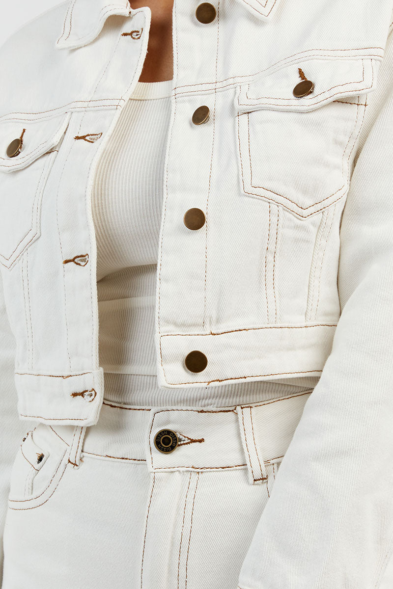 DEVIN OFF WHITE WIDE LEG DENIM JEAN