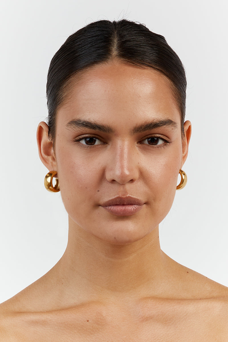 CENDRE 1960'S GOLD HOOP EARRINGS