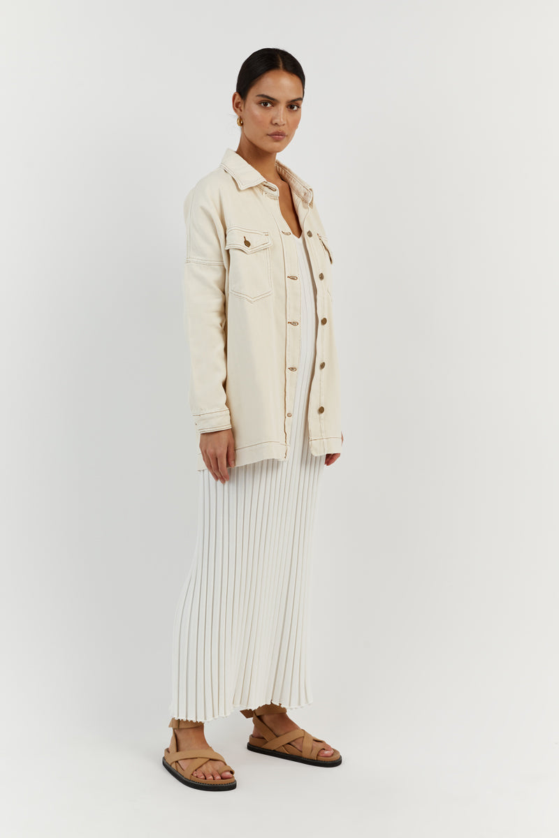 PERI CREAM DENIM SHACKET