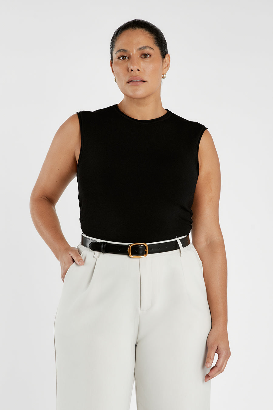 ROMY BLACK SLEEVELESS TOP