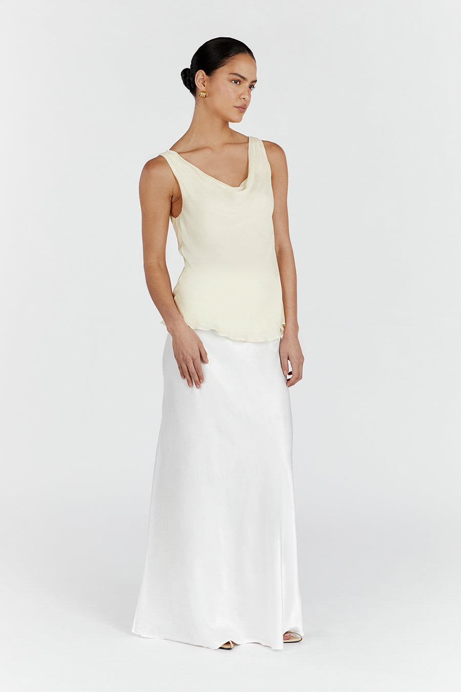 JOHNNY BUTTERMILK COWL NECK TOP