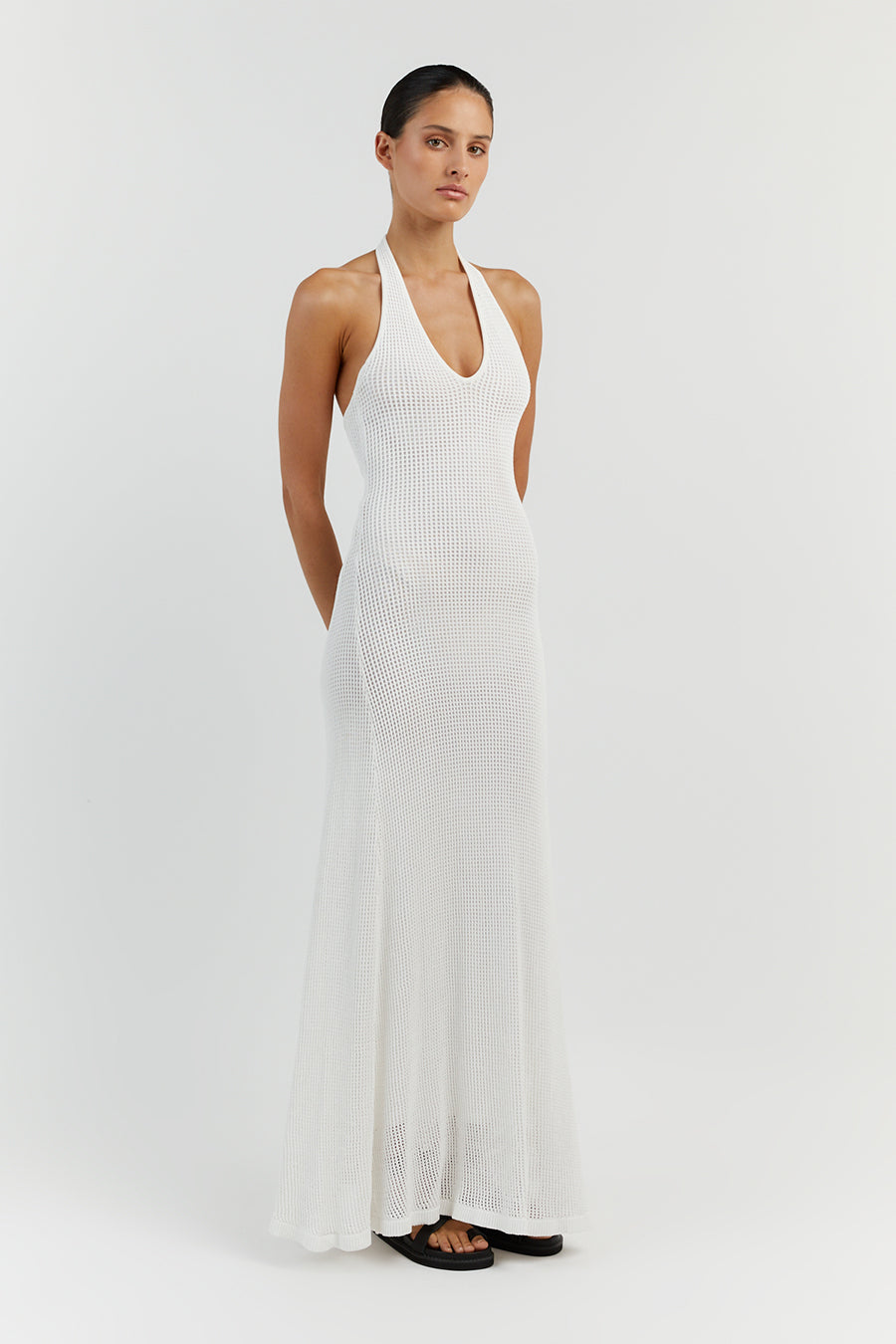 OPHELIA OFF WHITE CROCHET DRESS
