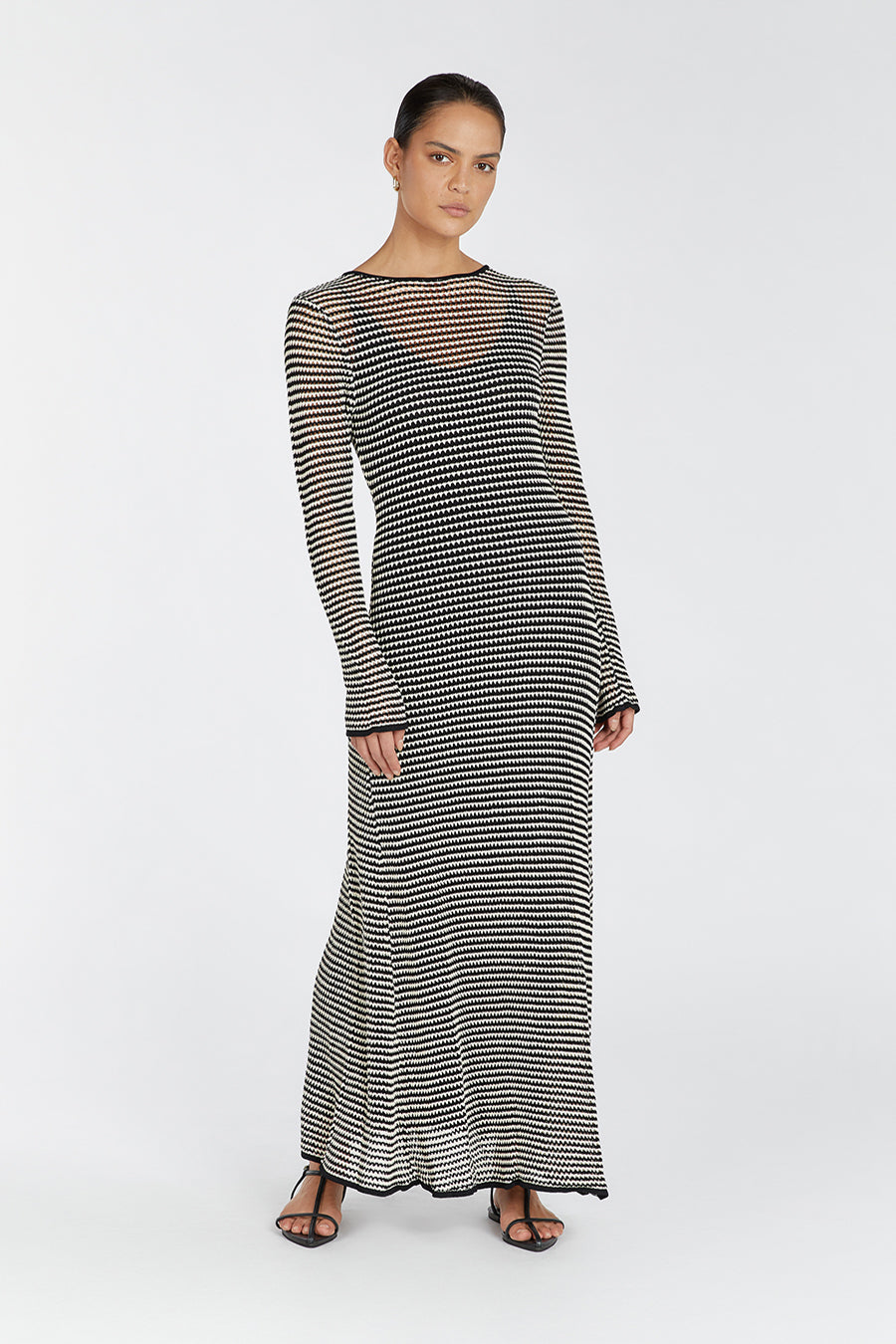 NATE BLACK SLEEVED MAXI DRESS