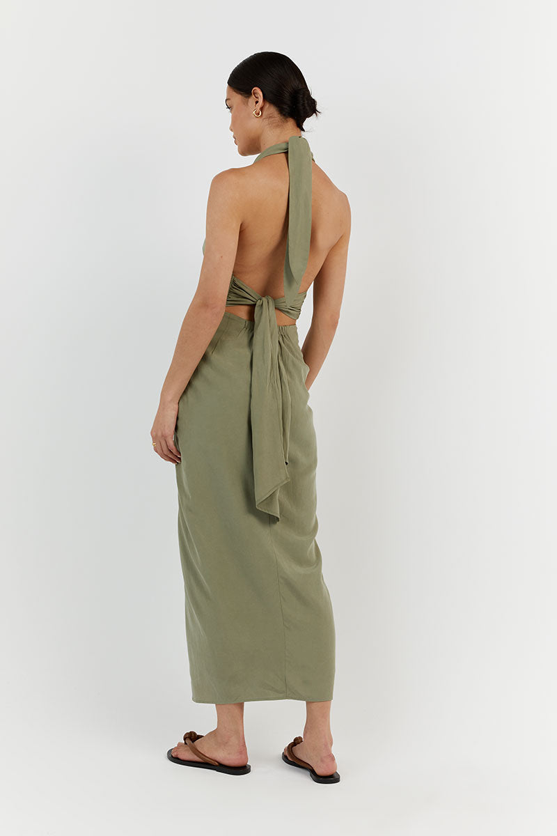 AMELIA SAGE WRAP CROP TOP