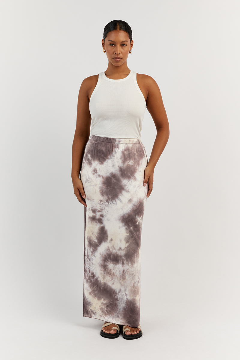 COCO MAUVE TIE DYE MIDI SKIRT