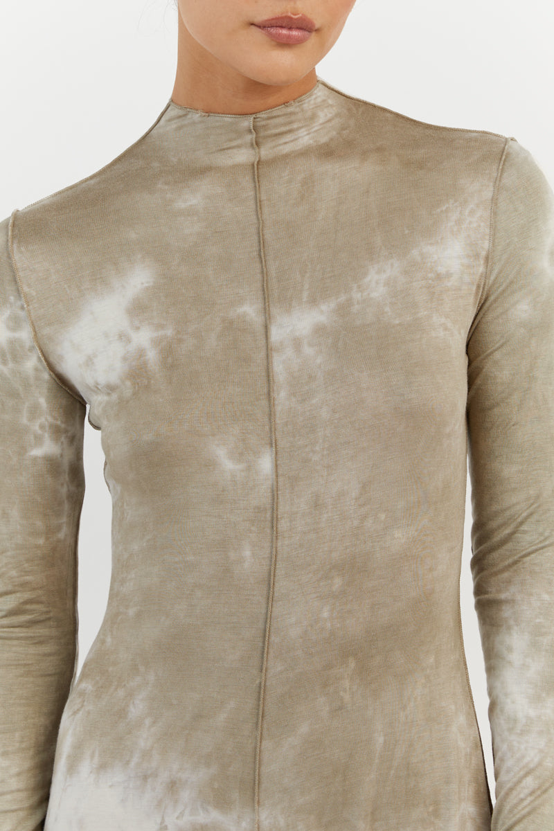 CASPER MOSS TIE DYE SLEEVED DRESS