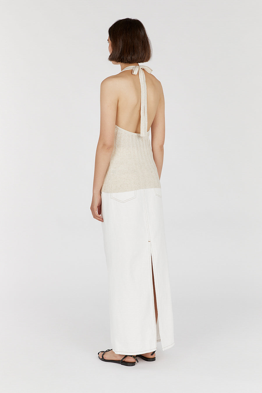 GOLDIE NATURAL HALTER TOP