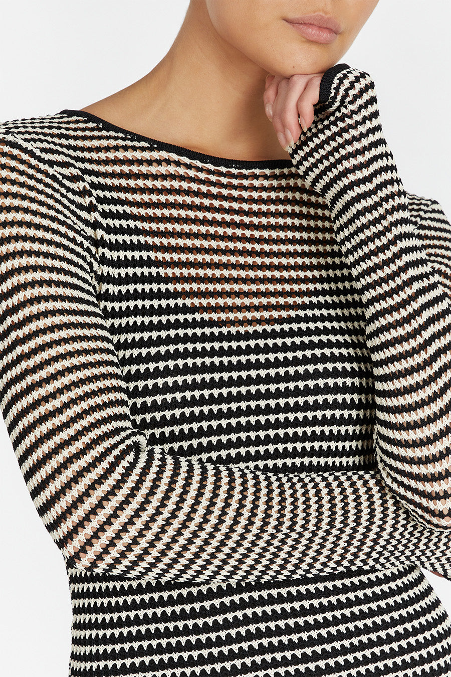 NATE BLACK SLEEVED MAXI DRESS