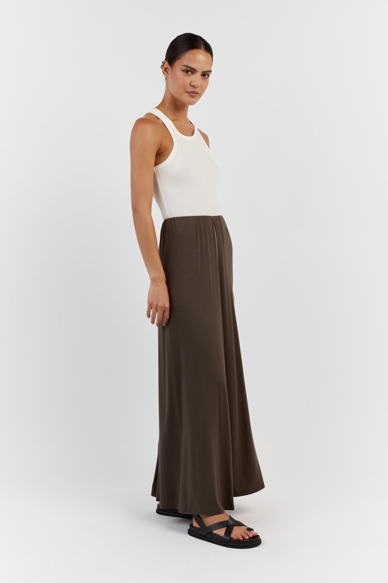 SOHO OLIVE MIDI SKIRT