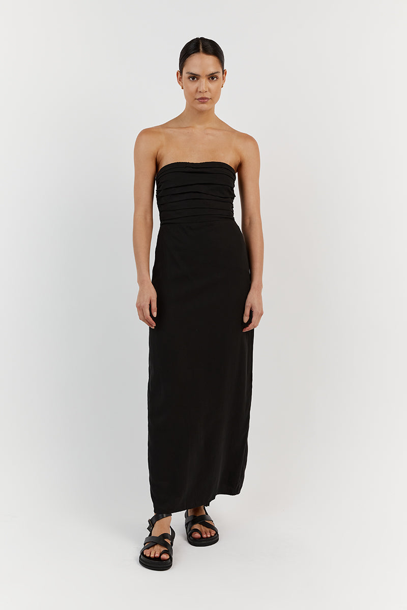 SHELBY BLACK MIDI DRESS